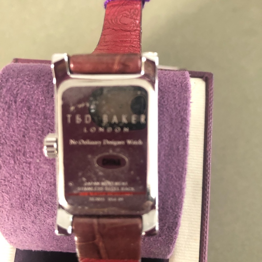 Ted Baker Rectangular Silver and Burgundy mother … - image 3
